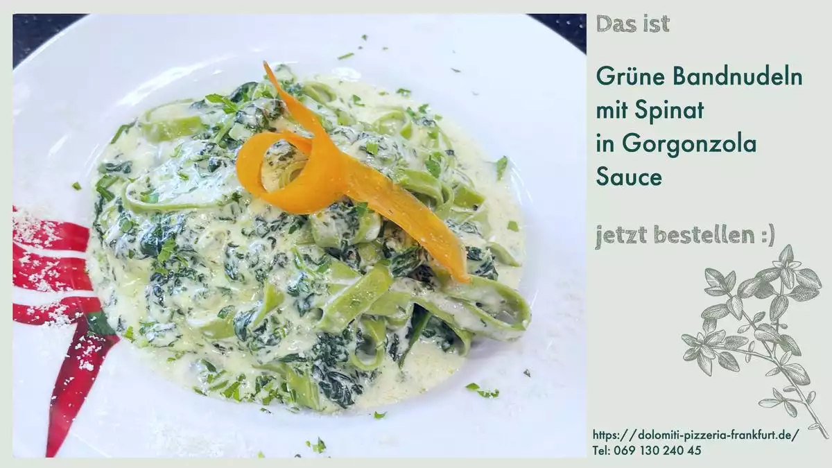 Grüne Bandnudeln mit Spinat