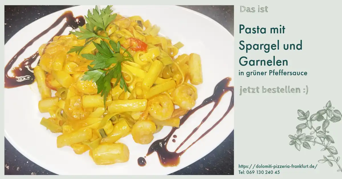 Pasta mit Spargel und Garnelen