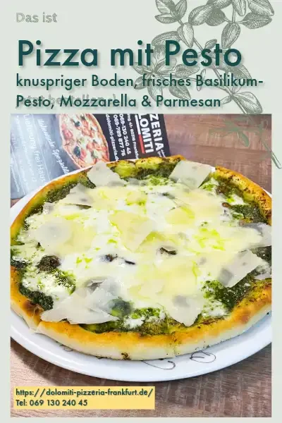 Pizza mit Pesto bei Dolomiti