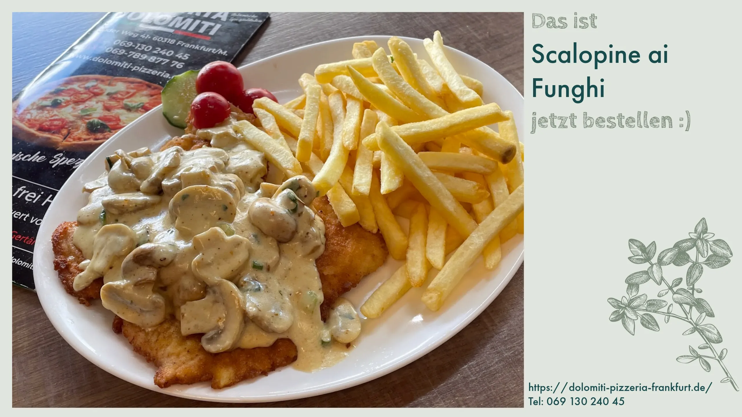 Jägerschnitzel mit Pommes
